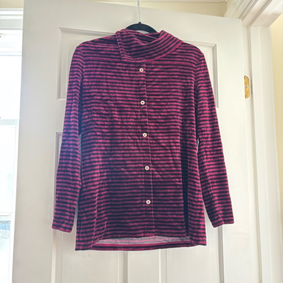Women's Talbots Size Small Burgundy Velour Turtleneck - Picture 1 of 9